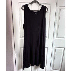 Croft & Barrow Women's Plus 2X Black Jersey Knit Sleeveless Midi Dress NWT